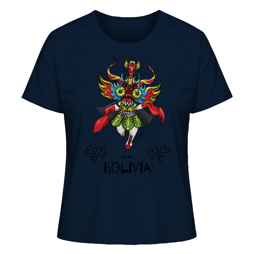 
                      
                        Camisa de Dama Diablo Viva Bolivia - Camiseta Orgánica (100% Algodón Orgánico, varios colores)
                      
                    