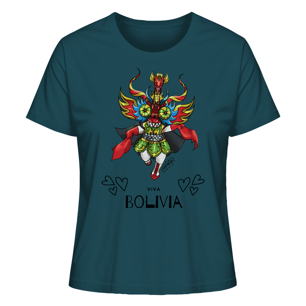 
                      
                        Camisa de Dama Diablo Viva Bolivia - Camiseta Orgánica (100% Algodón Orgánico, varios colores)
                      
                    