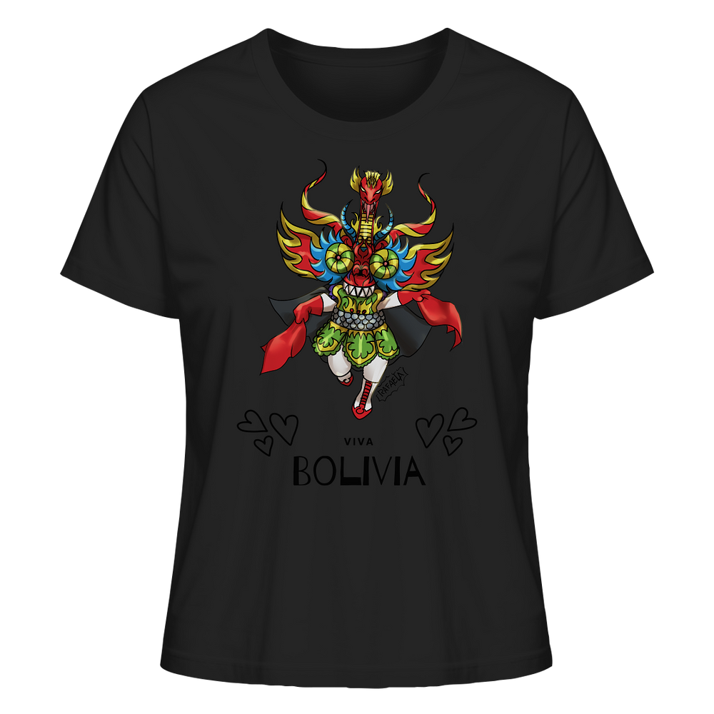 
                      
                        Camisa de Dama Diablo Viva Bolivia - Camiseta Orgánica (100% Algodón Orgánico, varios colores)
                      
                    