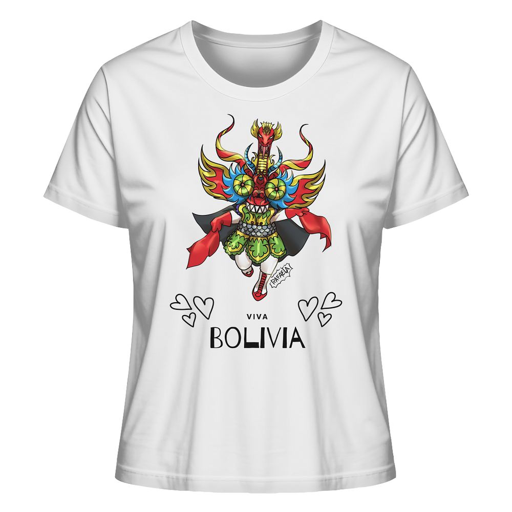 
                      
                        Camisa de Dama Diablo Viva Bolivia - Camiseta Orgánica (100% Algodón Orgánico, varios colores)
                      
                    