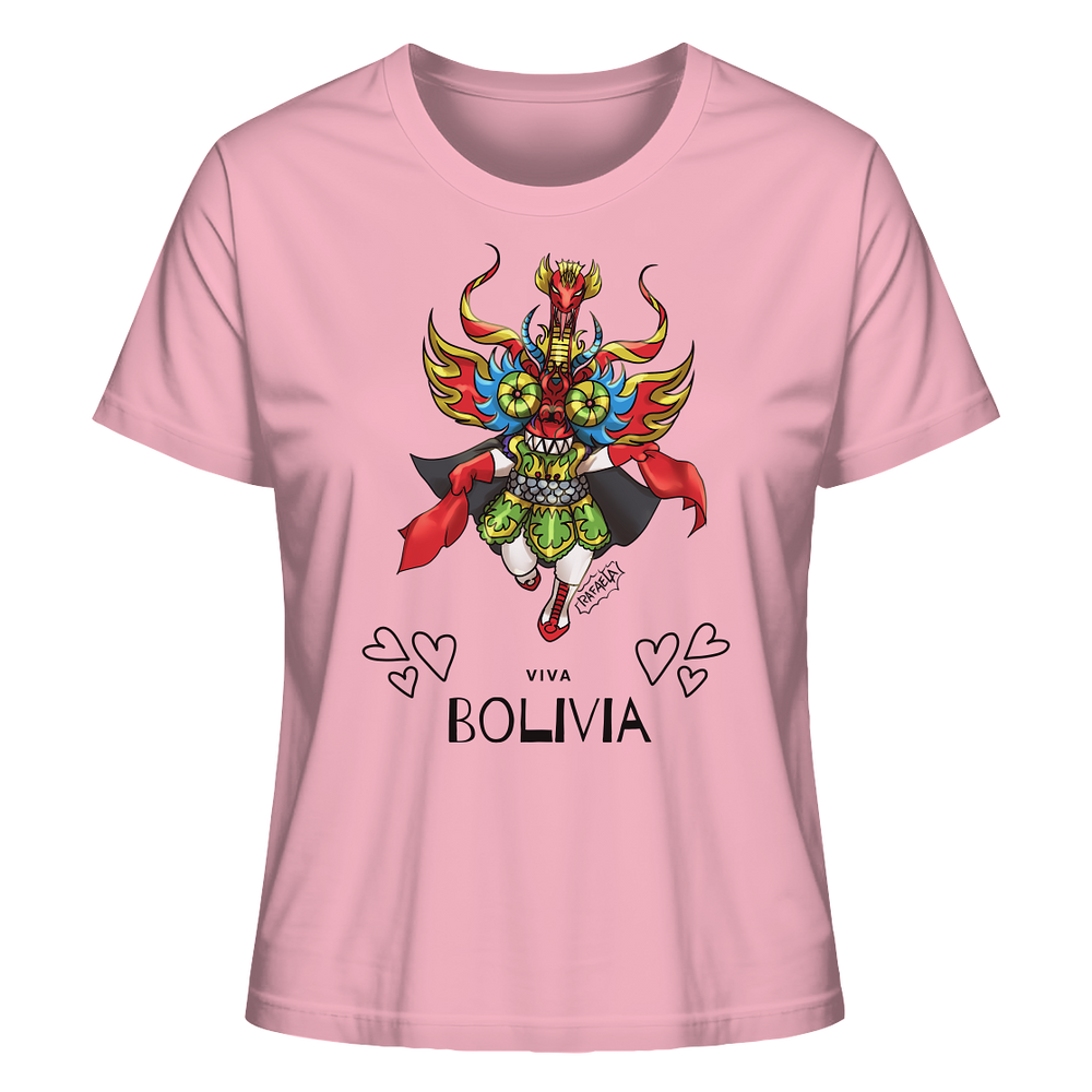 
                      
                        Camisa de Dama Diablo Viva Bolivia - Camiseta Orgánica (100% Algodón Orgánico, varios colores)
                      
                    