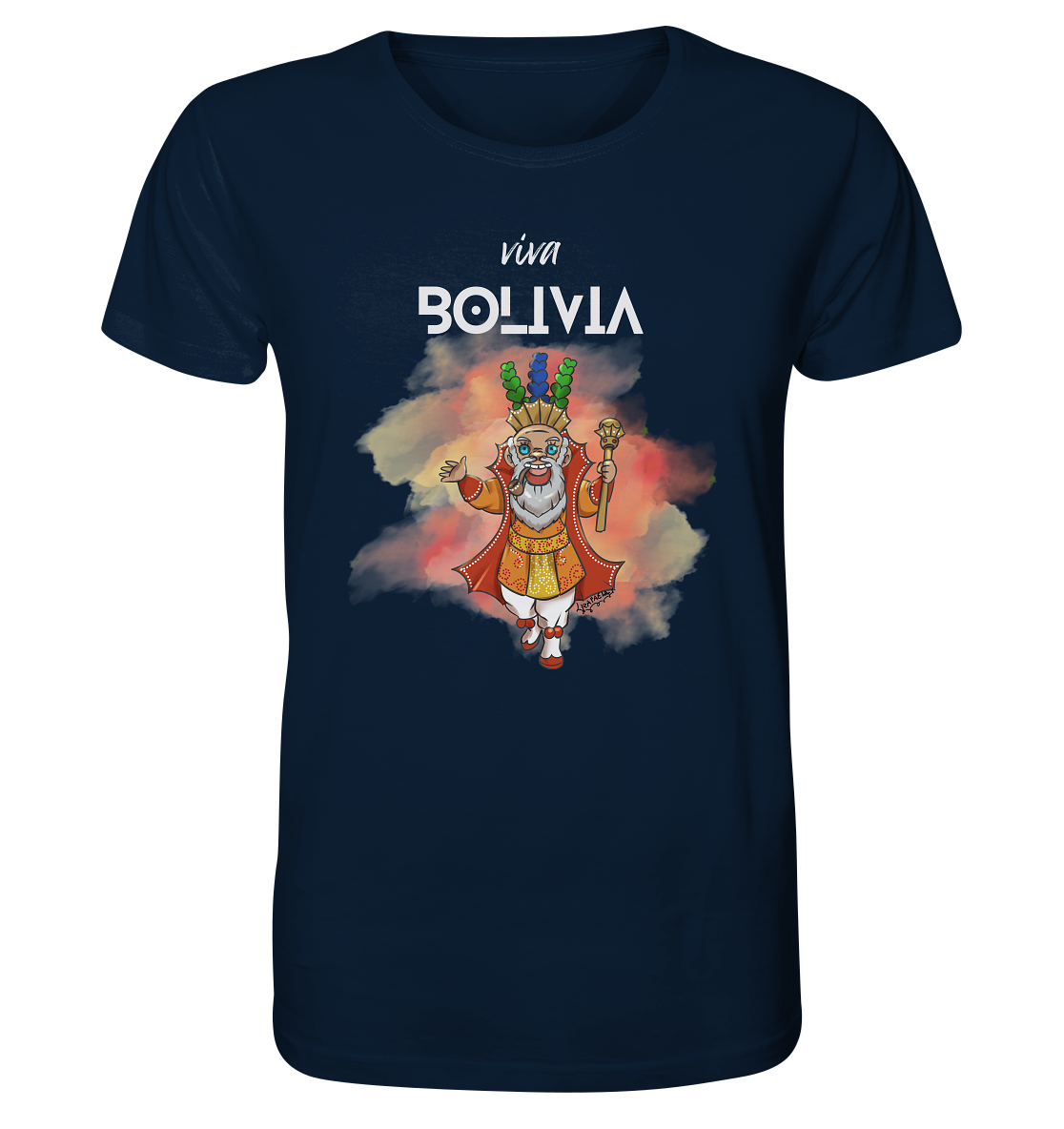 Camiseta Moreno Viva Bolivia - Camiseta Orgánica (100% algodón orgánico, varios colores)