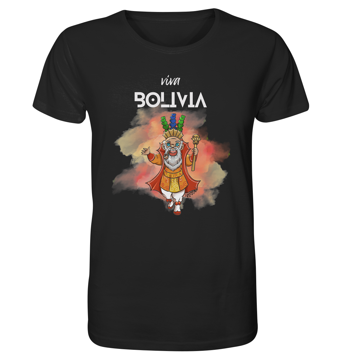 Camiseta Moreno Viva Bolivia - Camiseta Orgánica (100% algodón orgánico, varios colores)