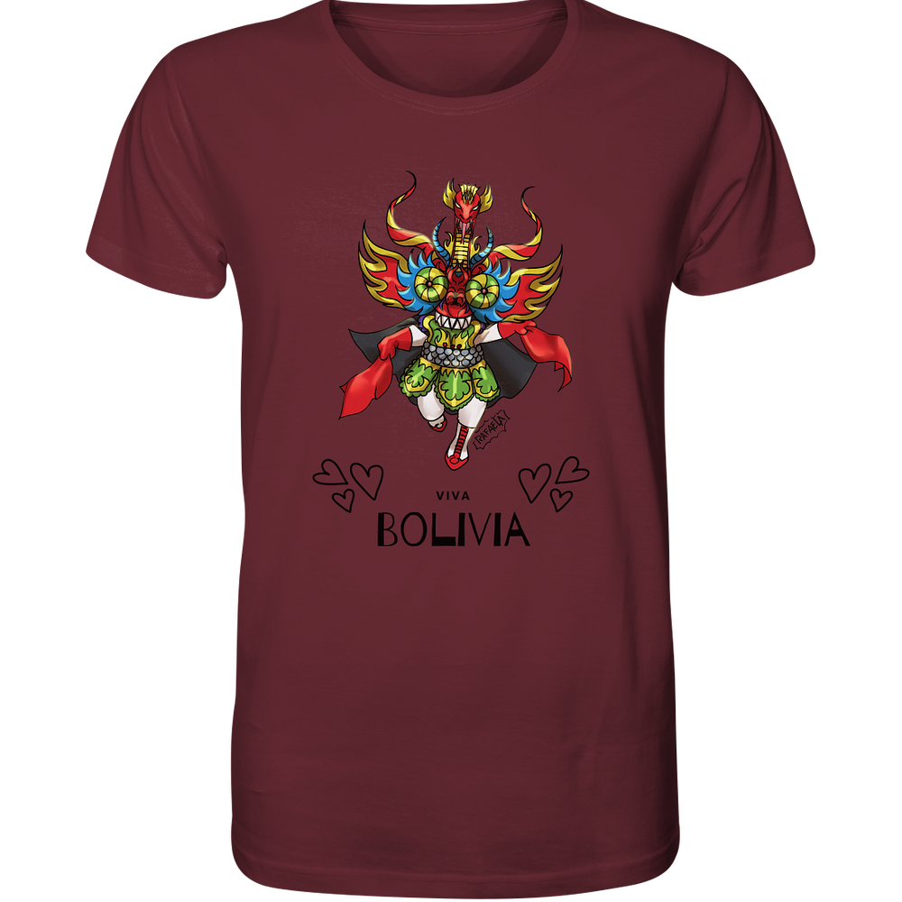 Camiseta Diablo Viva Bolivia - Camiseta Orgánica (100% algodón orgánico, varios colores)