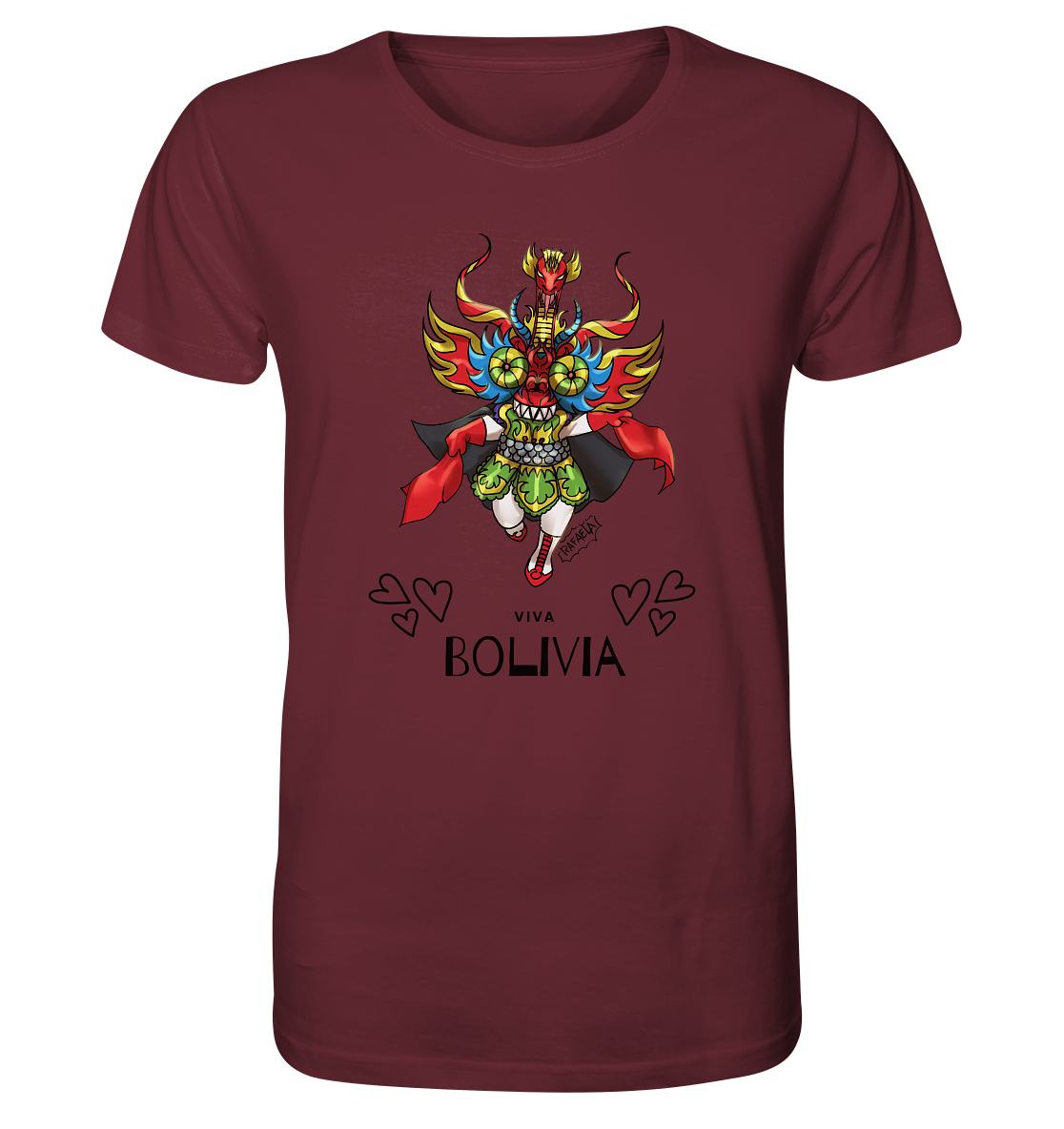 Camiseta Diablo Viva Bolivia - Camiseta Orgánica (100% algodón orgánico, varios colores)