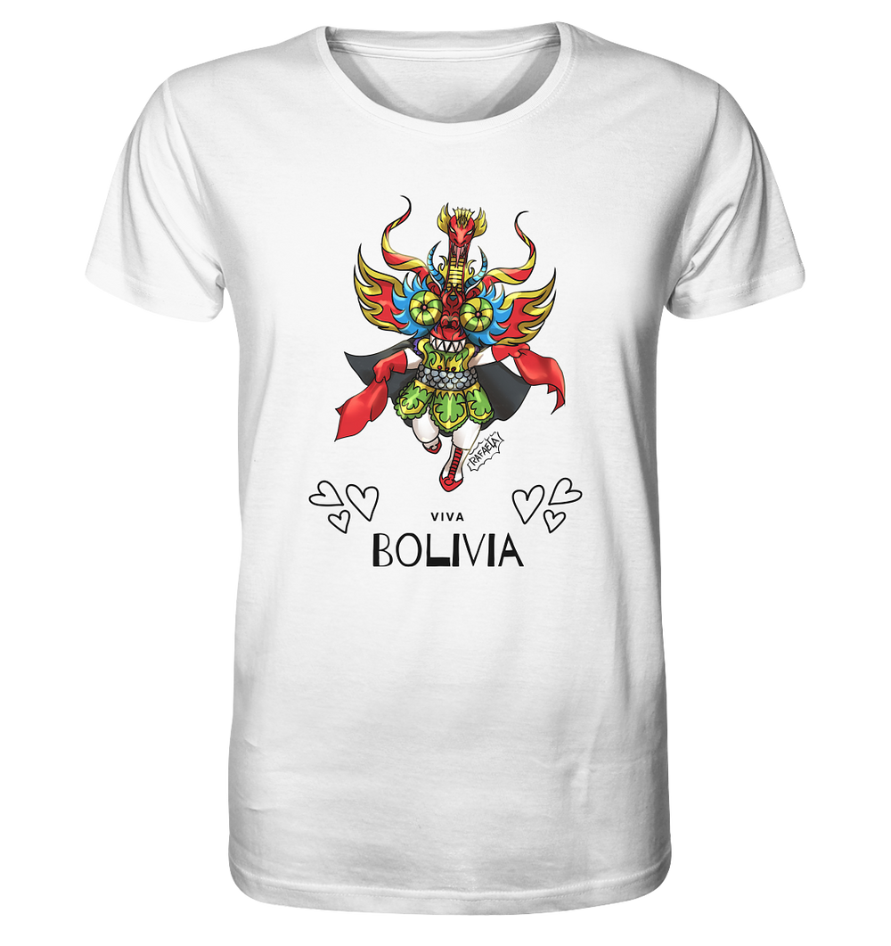 Camiseta Diablo Viva Bolivia - Camiseta Orgánica (100% algodón orgánico, varios colores)