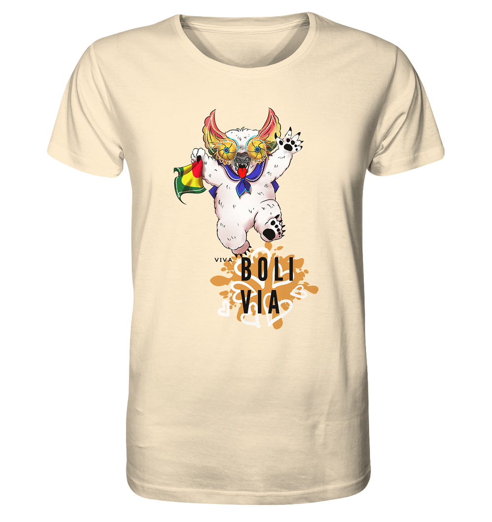 Camiseta Oso Viva Bolivia - Camiseta Orgánica (100% algodón orgánico, varios colores)