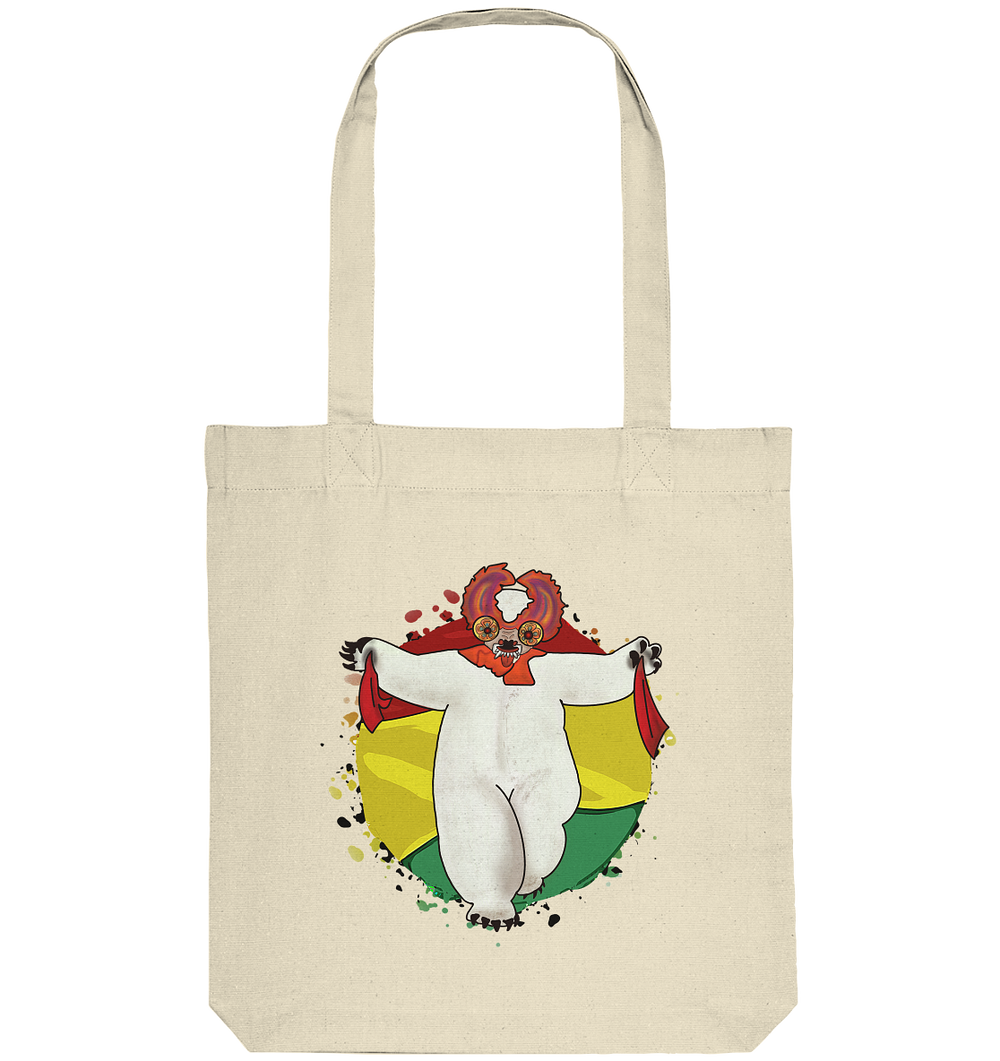 Shopping bag Oso Diablada - Organic (80% recycled cotton, various colors)